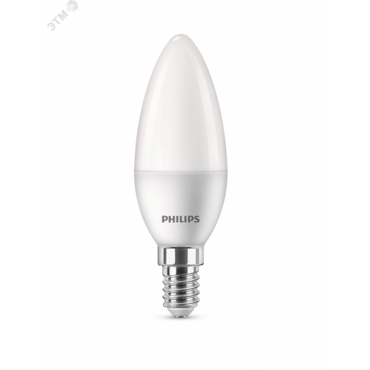 Лампа светодиодная LED Свеча 5 Вт 470 Лм 6500 К E14 К 220-240 В IP20 Ra 80-89 (класс 1В) ESS PHILIPS