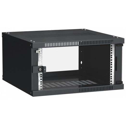 Шкаф LINEA WE 6U 600x600мм дверь стекло черный