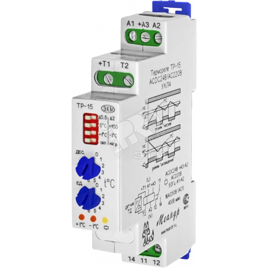 Термореле ТР-15 ACDC24В/АС230В УХЛ2 с ТД-2