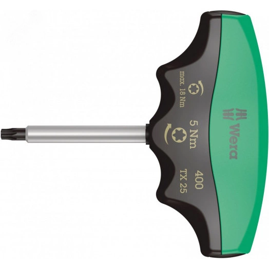 Индикатор крутящего момента с Т-образной рукояткой 300 TX TORX с фиксированным моментом затяжки с защитой от вмешательства в настройки TX 25 x 5.0 Нм