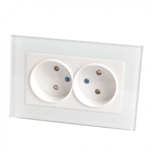 Розетка 2-местная б/з, серия Катрин, белый, Stekker