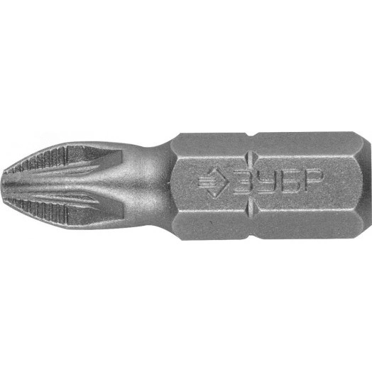 Биты ''Мастер'' кованые, хромомолибденовая сталь, тип хвостовика C 1/4'', PZ2, 25мм, 2шт