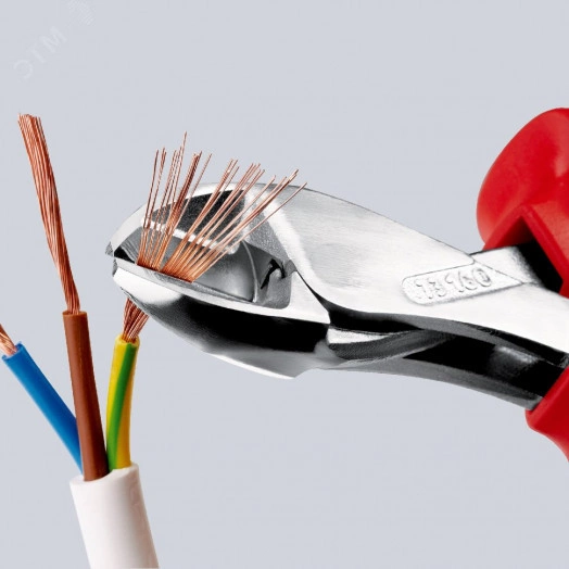 Бокорезы компактные X-CUT VDE 1000V резка - мягкая проволока 48мм средней твердости 38мм твердая 27мм рояльная струна (HRC 59) 22мм L=160мм диэлкектрические хромированные двухкомпонентные рукоятки крепление для страховки