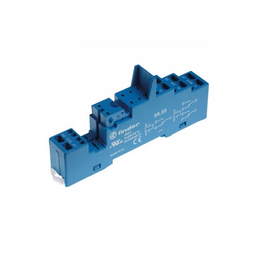 Розетка с безвинтовыми клеммами (с пружинным зажимом) для применения с 40.51,40.52,40.61,44 реле, применять модули 99.02, синий, Поставляется с 095.91.3 Металлической клипсой-держателем