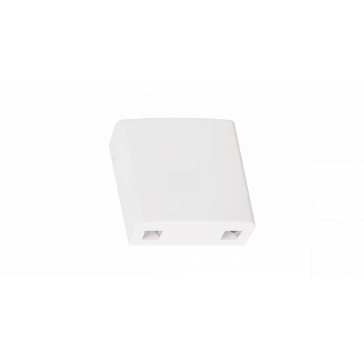 Корпус оптической настенной розетки (кросс) до 2 портов SC или LC белый с