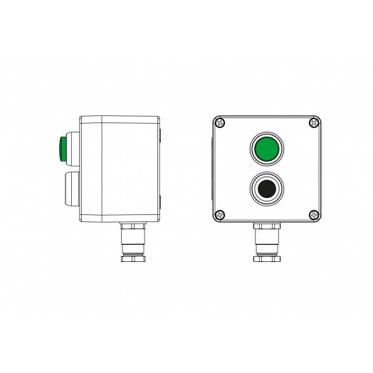 Взрывозащищенный пост управления GRP Взрывозащищенный пост управления GRP CPE-P-03-(1xP1B(11)-1xLG(250))-1xKH2MHK(C)1Ex d e IIC Т5 Gb / Ex tb IIIC T95°C Db IP66 / КЗ