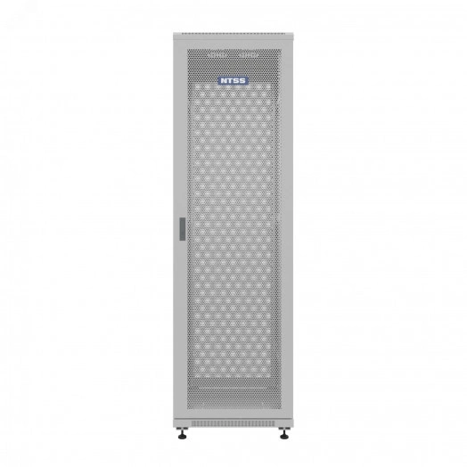 Шкаф напольный универсальный серверный NTSS R 22U 600х800мм, 4 профиля 19, двери перфорированная и перфорированная, боковые стенки съемные, регулируемые опоры, разобранный, серый RAL 7035