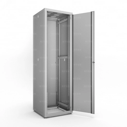 Шкаф напольный телекоммуникационный NTSS RS 22U 600х600мм, 4 профиля 19, двери стекло и сплошная металл, регулируемые опоры, боковые стенки съемные, разобранный, серый RAL 7035