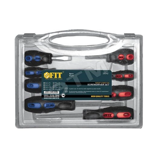 Отвертки ''Универсал'' Профи, CrV сталь, прорезиненные ручки, в чемоданчике, набор 8 шт