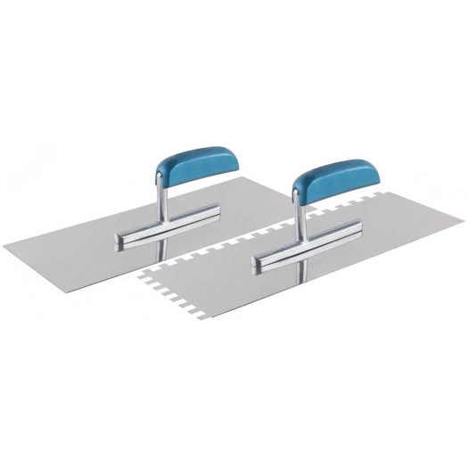 Гладилка нержав. с деревянной ручкой, 280х130 мм зубчатая, зуб 8х8 мм