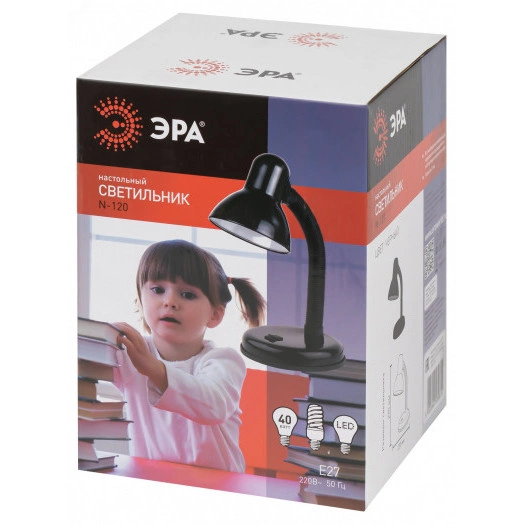 N-120-E27-40W-BK Светильники настольные ЭРА наст.светильник N-120-E27-40W-BK черный