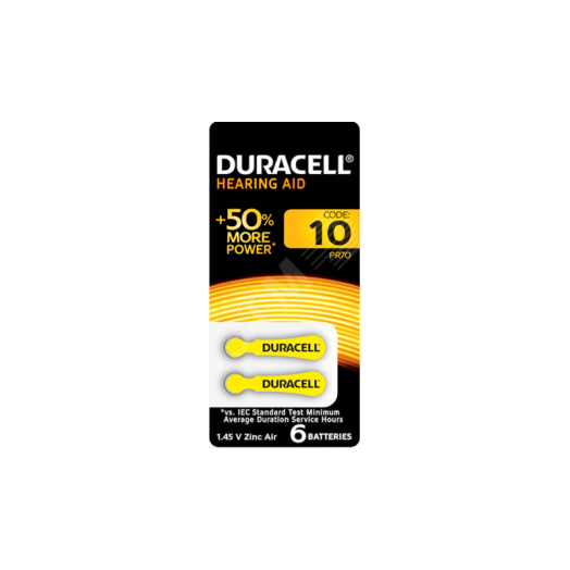 Элемент питания Duracell ZA10-6BL (60/600/54000)