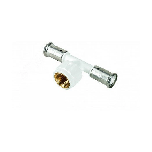 Тройник пресс 20х1/2'ВРх20 переходной, ПВДФ белый