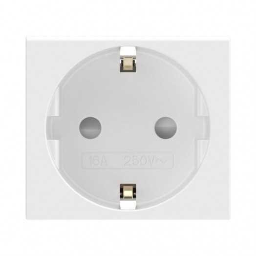 Розетка 1-м 2мод. Viva 16А IP20 2P+E с заземл. защ. шторки бел. DKC 45005