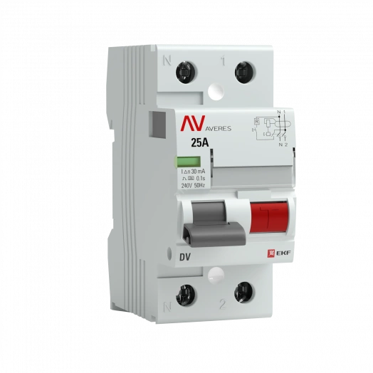 Устройство защитного отключения DV 2P 40А/500мА (AC) AVERES
