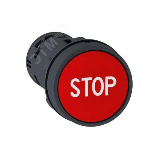 Кнопка 22мм красная 1НЗ с маркировкой STOP