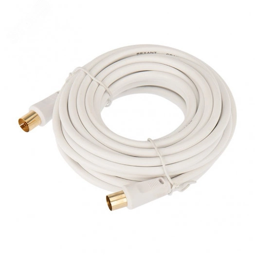 Шнур ТВ гнездо - ТВ штекер. длина 7 метров. белый REXANT
