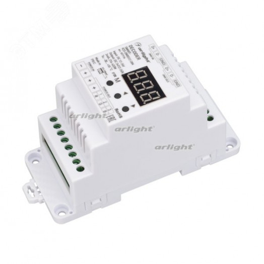 Декодер SMART-K23-DMX512-DIN (12-24V, 3x6A) (ARL, IP20 Пластик, 5 лет)