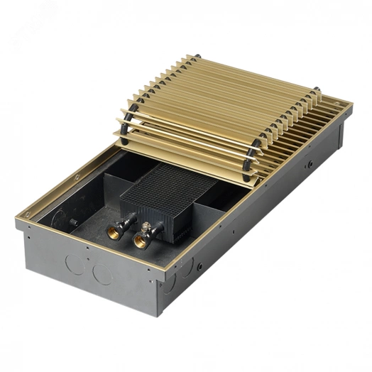 Конвектор внутрипольный КРК 37.11.400 П  с естественной конвекцией (решетка роликовая, бронзовое анодирование)