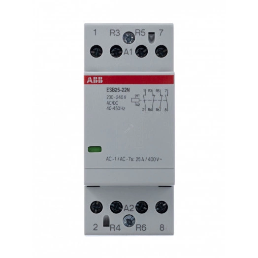 Контактор ESB25-22N-06 модульный (25А АС-1, 2НО+2НЗ), катушка 230В AC/DC