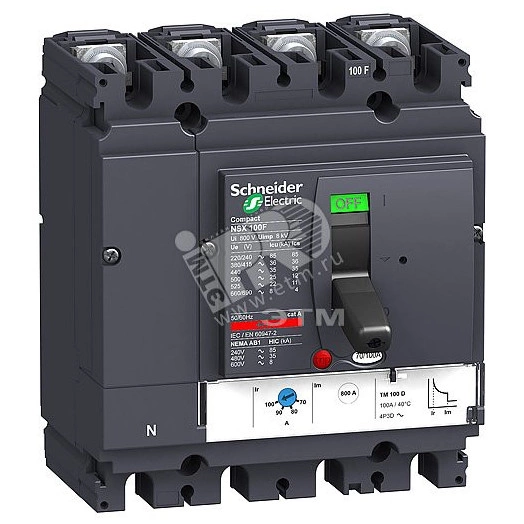 Выключатель автоматический 4П3Т TM80D NSX100F