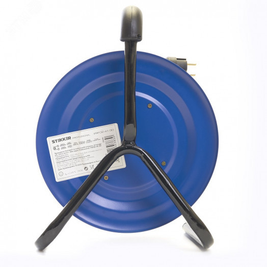 Удлинитель на катушке металл 4 гнезда PRF02-41-30 с/з 3*2,5, синий, 30м ,серия Professional
