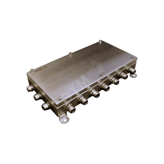 Коробка монтажная огнестойкая КМ-О (64к)-IP66-2040, корпус из нержавеющей стали, количество вводов 20
