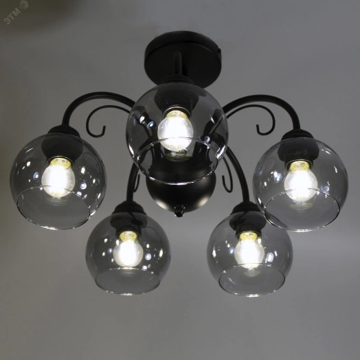 Светильник Берта 151 черн.муар (Плафон 06333) НСБ 01-5х60-132 Е27 ИУ