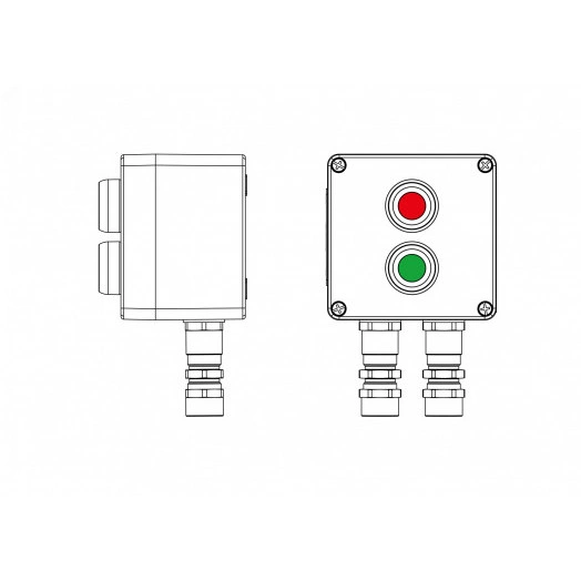 Взрывозащищенный пост управления GRP Взрывозащищенный пост управления GRP CPE-P-03-(1xP1G(11)-1xP1R(11))-2xKA2MHK(C)1Ex d e IIC Т5 Gb / Ex tb IIIC T95°C Db IP66 / КЗ / ШЗ