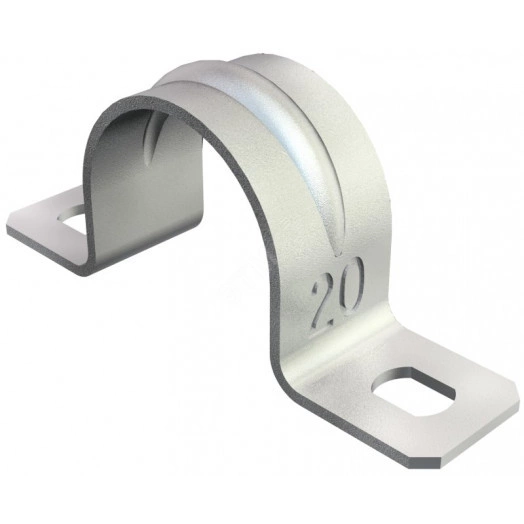 Крепежная скоба металл. двухлапковая 60mm