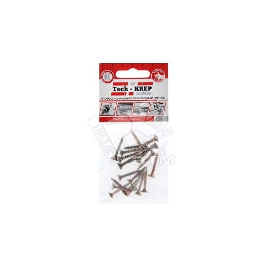 Шуруп универсальный 3х40 потайная головка, остроконечный, желтопассивированный (20шт) - пакет