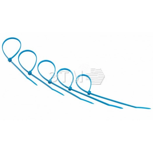 Хомут-стяжкa нeйлонoвая 200x3,6 мм, синяя, упаковка 25 шт