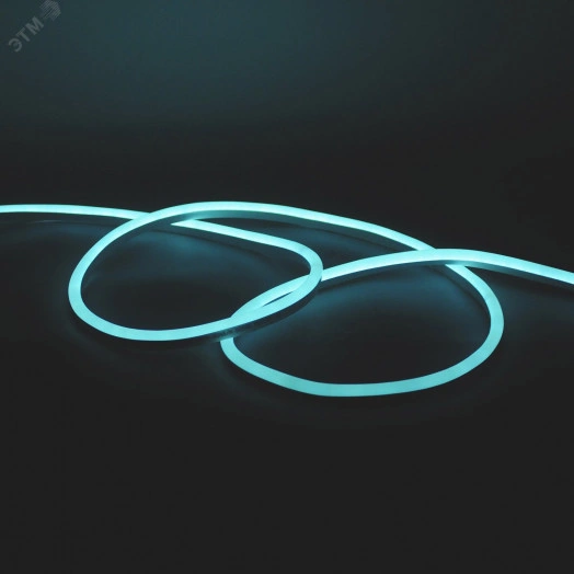 Лента светодиодная гибкий неон LED 8 Вт/м 200 Лм/м 2835/SMD 120 шт/м 220В AC 6000К холодный белый IP67 8х16 мм односторонний  50 м NEON Black Gauss