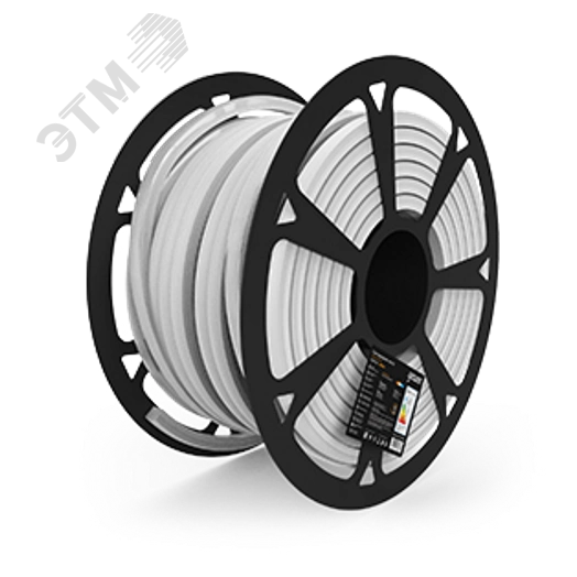 Лента светодиодная гибкий неон LED 8 Вт/м 200 Лм/м 2835/SMD 120 шт/м 220В AC 6000К холодный белый IP67 8х16 мм односторонний  50 м NEON Black Gauss