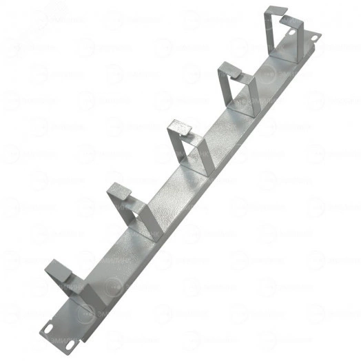 Организатор кабельный горизонтальный NTSS, крепление 19 1U, 5 колец глубиной 65мм, металл, серый RAL 7035