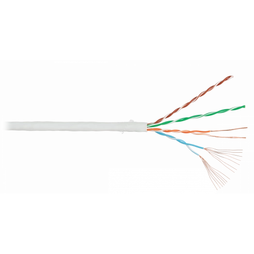 Кабель U/UTP 4 пары, Кат.5e, многожил, медь, 7х0,192мм, внутр, LSZH, серый, 305м