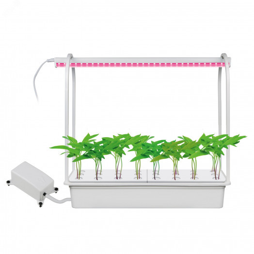Набор для гидропоники Минисад AQUA светильник для растений светодиодный с подставкой и компрессором спектр для рассады и цветения белый ULT-P44A-10W/SPSB IP40 AQUA WHITE