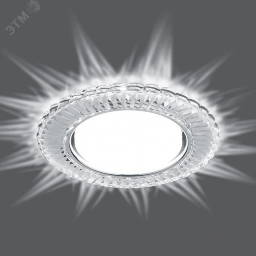 Светильник ДВО-15w GX53 без лампы со светодиодной подсветкой 4000К прозрачный хром