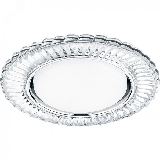 Светильник ДВО-15w GX53 без лампы со светодиодной подсветкой 4000К прозрачный хром