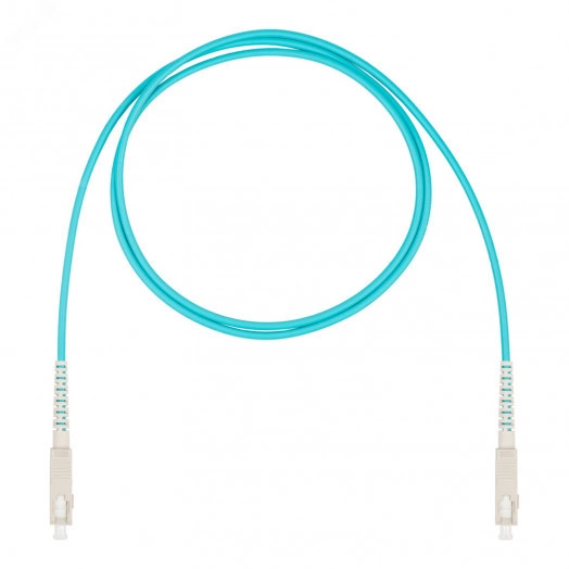 Шнур оптический коммутационный (патч-корд), SC-SC симплекс simplex OM3, нг(А)-HF, бирюзовый, 20 м