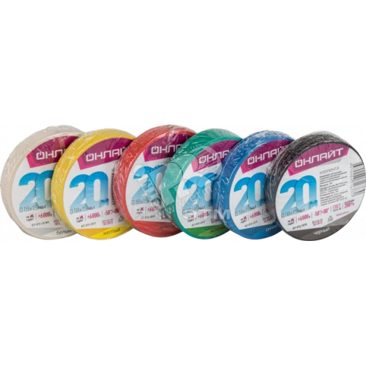 Изолента ОНЛАЙТ 71 676 OIT-B15-20/WH белая