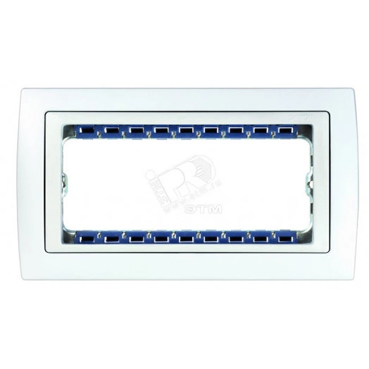 Рамка с суппортом на 8 узких модулей, S82C, белый - белый