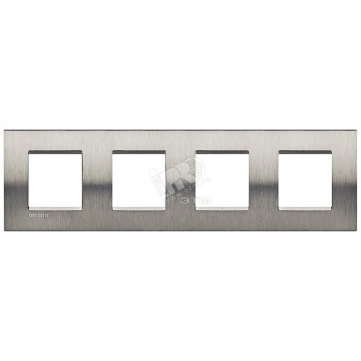 LivingLight Рамка прямоугольная 4 поста Фактурная сталь
