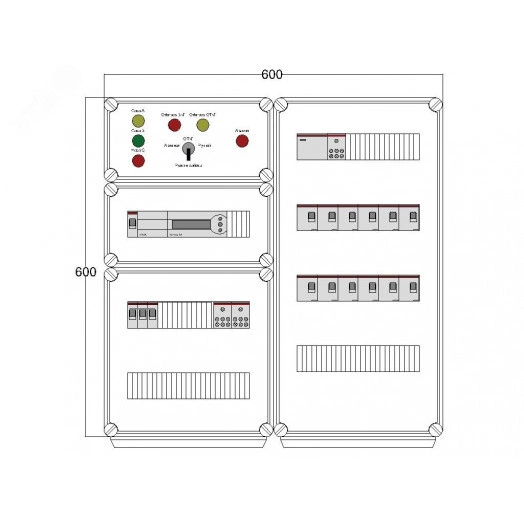 Щит управления электрообогревом DEVIBOX HR 12x2800 D850 (в комплекте с терморегулятором)