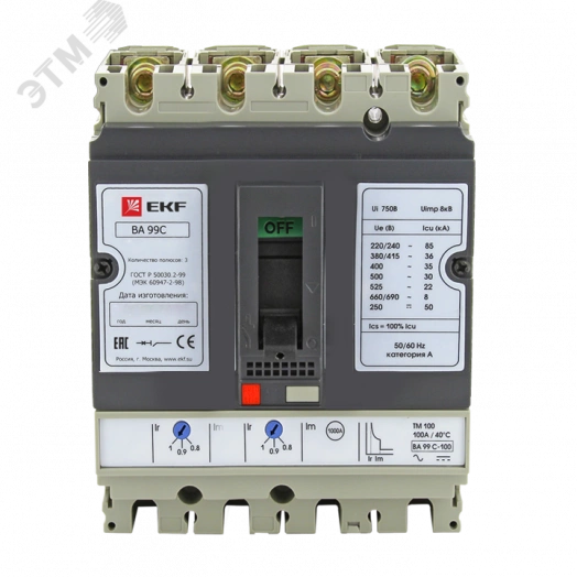 Выключатель автоматический ВА-99C (Compact NS) 100/25А 3P+N 36кА