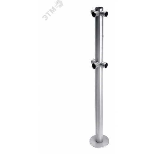 Стойка ограждения Т-образная с отверстием под фиксатор, 6 муфт