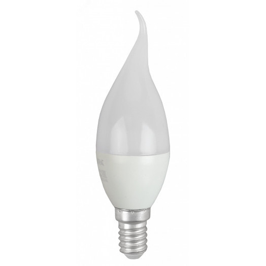 Лампа светодиодная LED BXS-6W-865-E14 R  (диод, свеча на ветру, 6Вт, хол, E14) (10/100/2800) ЭРА