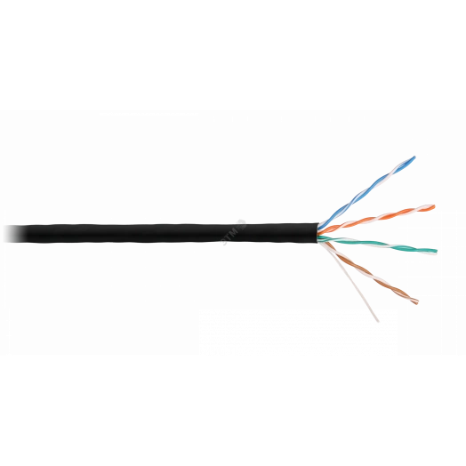 Кабель U/UTP 4 пары, Кат.5e, одножильный, медный, 0,50мм, внутренний, LSZH, красный, 305м