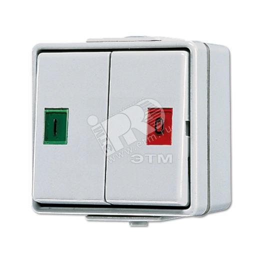 Сдвоеннаякнопка без фиксации с символами (пуск-стоп)