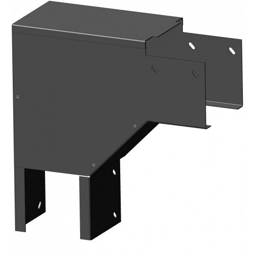 Поворот вертикальный замковый с разворотом трассы на 90 вниз левый ПВЗРНл 150х65 УТ1.5  оцинкованный лист(толщина покрытия 10 -18мкм)  S1.5